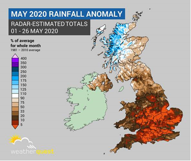 Low rainfall May 2020